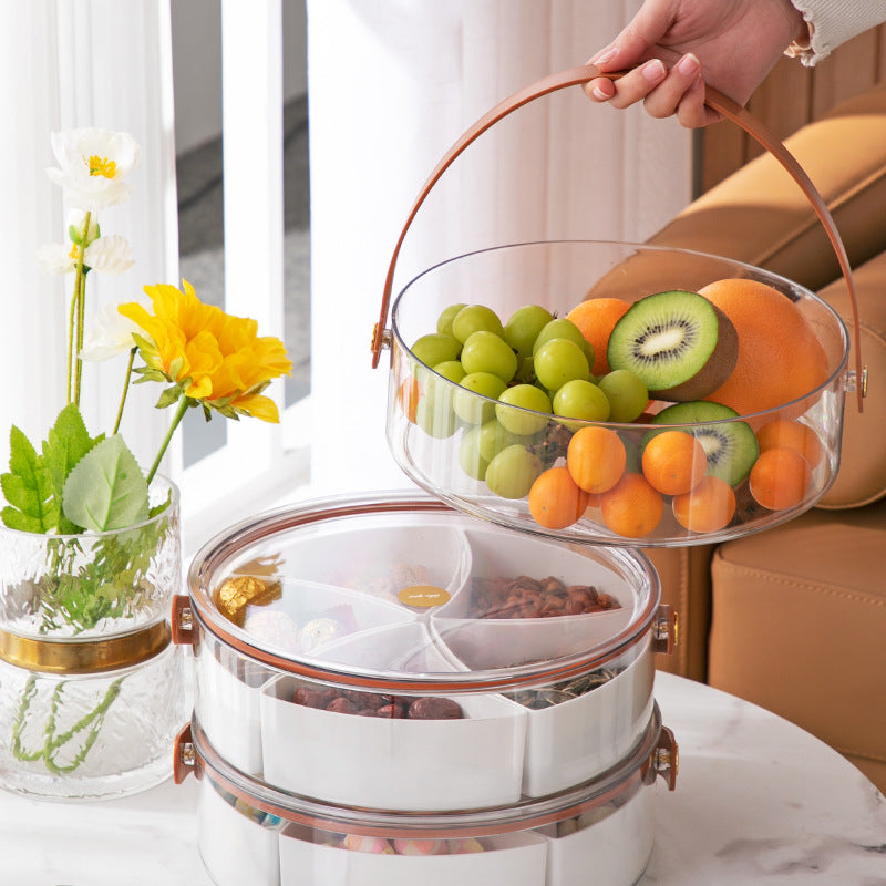 Fruit Round Box with Handle Lid