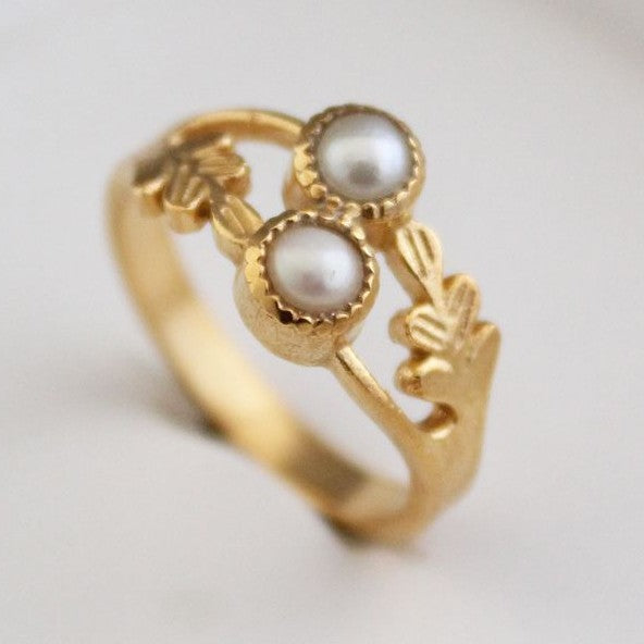 Copper Plate Inlaid Zircon Ring
