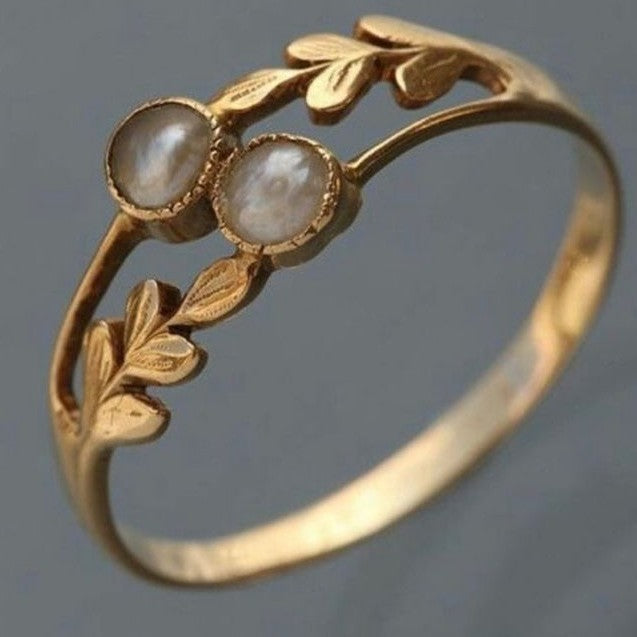 Copper Plate Inlaid Zircon Ring